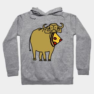 Gold Ox with Pepperoni Pizza Slice in Mouth Hoodie